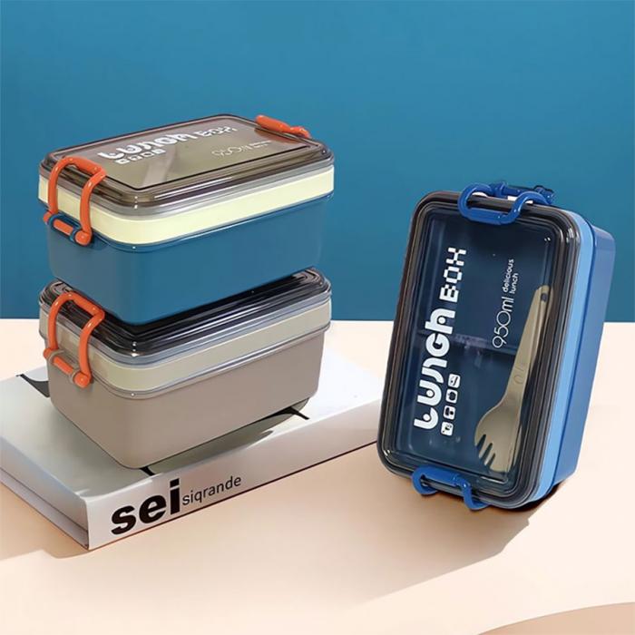 北歐長(zhǎng)方形雙層飯盒(9